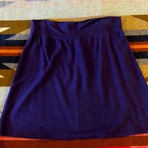 Purple cotton stretchy mini skirt